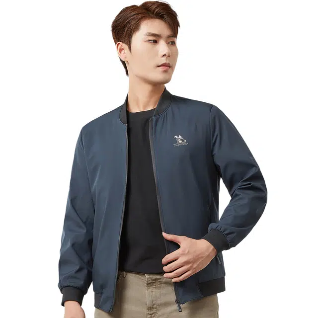 富铤 纯色基础款休闲日常通勤百搭棒球领夹克外套 男款