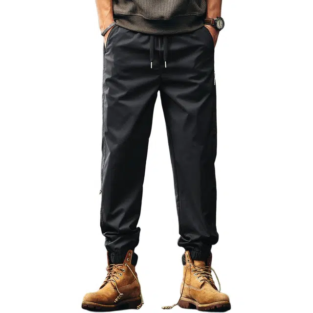 格蓝鹿 高端美式户外运动复古潮牌薄款速干束脚设计感宽松休闲裤 男女同款 基础色（黑灰白等）