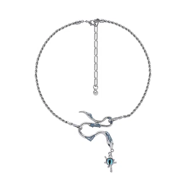 暖瞳 恶魔之眼蛇形 高级感时尚潮流 小众设计感甜酷风 合金 项链 女款