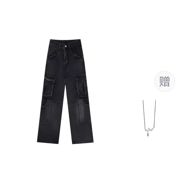 识恩 美式高街多口袋牛仔裤 女款
