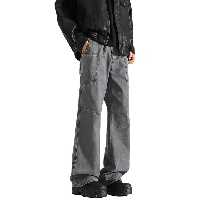 颂希尔 宽松直筒工装裤美式高街潮牌多口袋休闲裤 男女同款