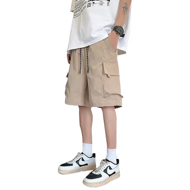 顶峰保罗 工装薄款宽松运动五分裤子美式潮牌居家外穿休闲短裤 男女同款