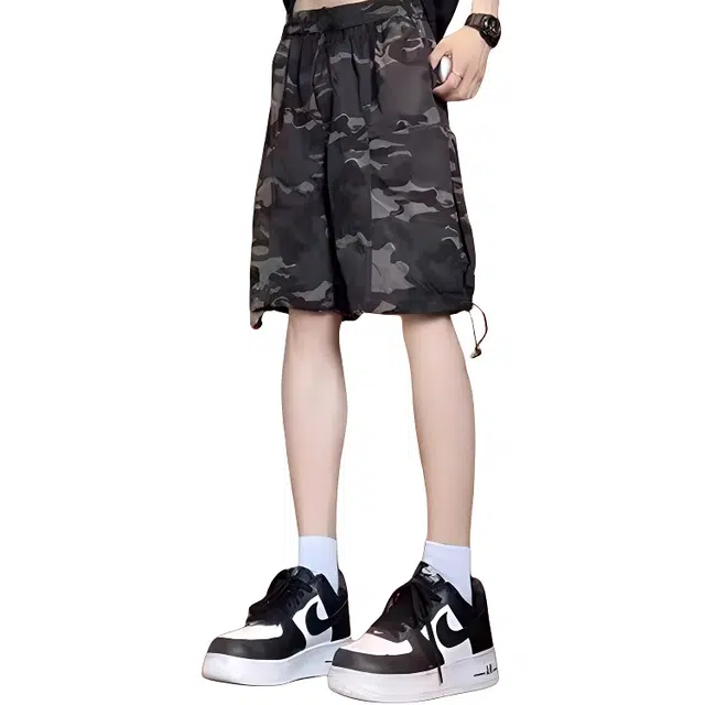 单爵 美式复古迷彩百搭宽松休闲短裤 男女同款