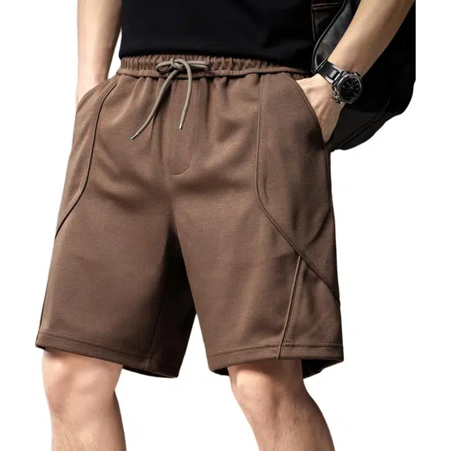 贵色 经典日常宽松百搭耐磨休闲高端英伦风美式运动拼接针织工装短裤 男女同款