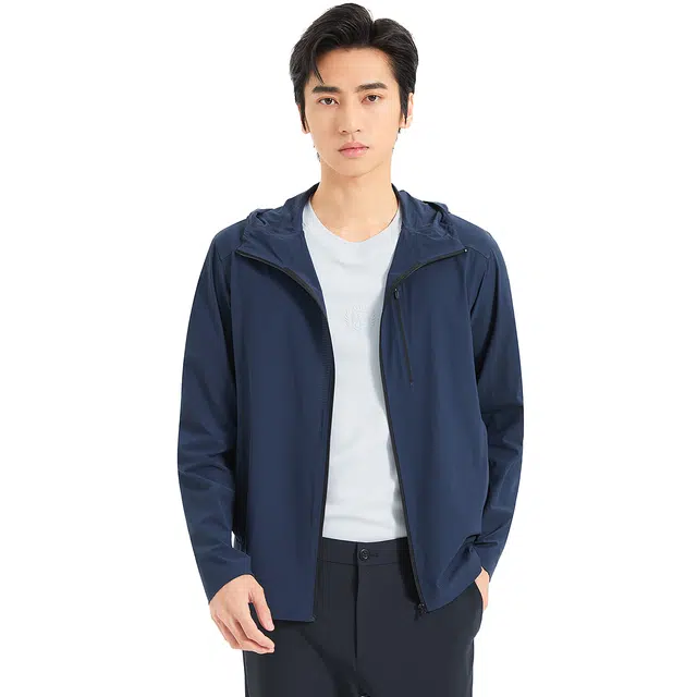 利郎 时尚都市凉感连帽轻薄防紫外线百搭舒适防晒服 男款