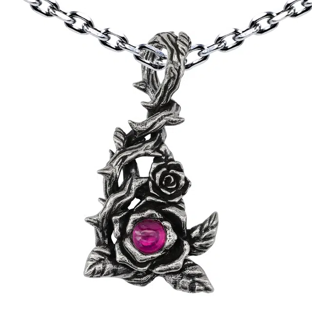 【高品质】 白木黑冰 玫瑰 新中式复古原创小众设计高级感时尚潮流 银合金 水晶 项链 女款