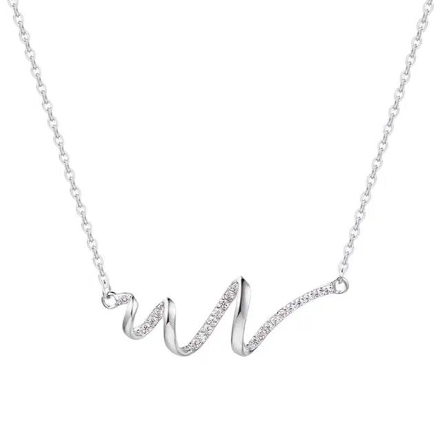 迷颂玛 几何旋转波浪 个性小众设计 合金 项链 女款