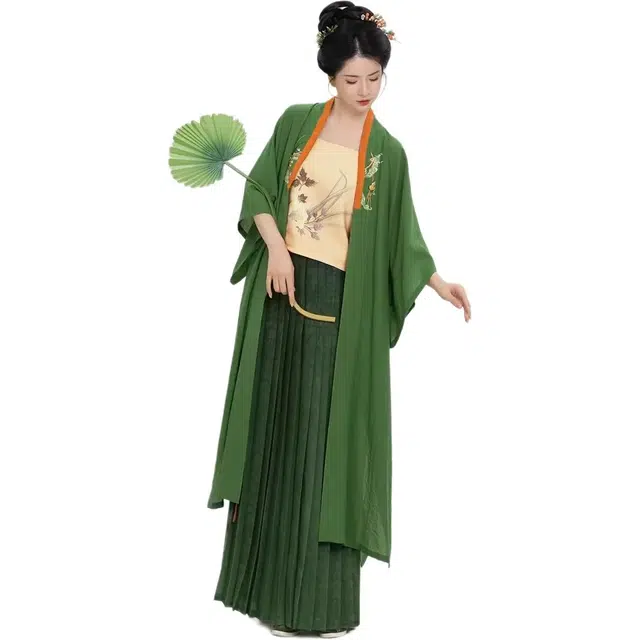 织造司 青艾 原创宋制抹胸非遗横罗百褶裙半身裙汉服 女款