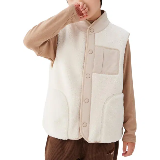 左西 拼接保暖透气无袖马甲 儿童款