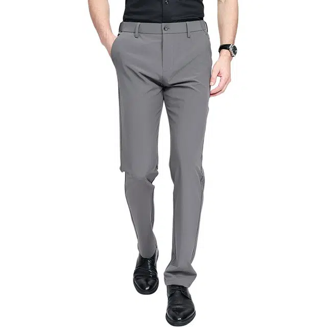 与狼共舞 速干弹力抗皱易打理中腰直筒透气凉感通勤百搭休闲裤 男款