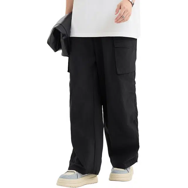三福 夏季户外抽褶中腰长裤工装裤 男款