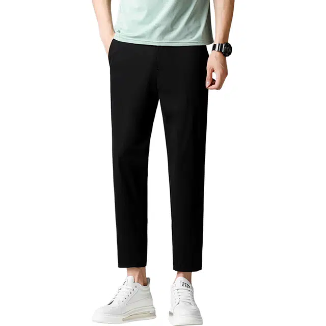 大格子与黑猫 夏季冰丝薄款九分速干百搭西裤休闲裤 男款