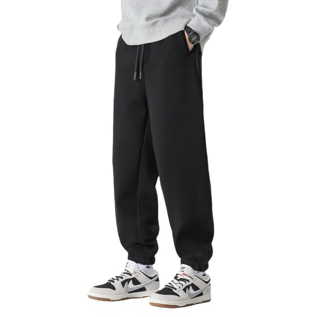 哲源 美式复古高腰束脚显瘦纯色时尚百搭垂感休闲裤 男女同款