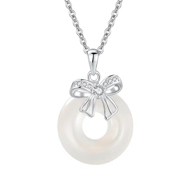 陌阡雪 新中式小众清冷感 高级设计 简约百搭高级气质 优雅福气满满锁骨链 玉髓 项链 男女同款情侣款