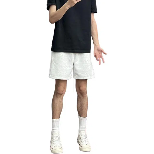 徐百货 美式潮牌重磅短款简约百搭夏季牛奶丝透气高级感三四分裤休闲短裤 男女同款