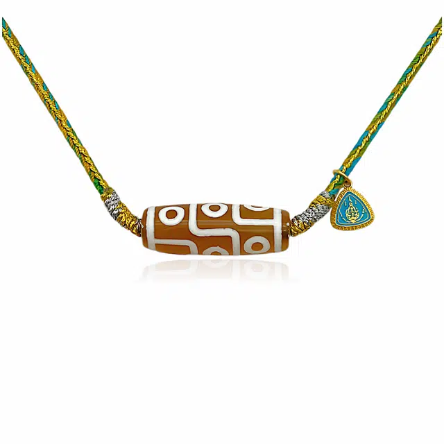 玉临门 国风青金款九眼天珠潮流个性原创设计 玛瑙 项链 男女同款情侣款