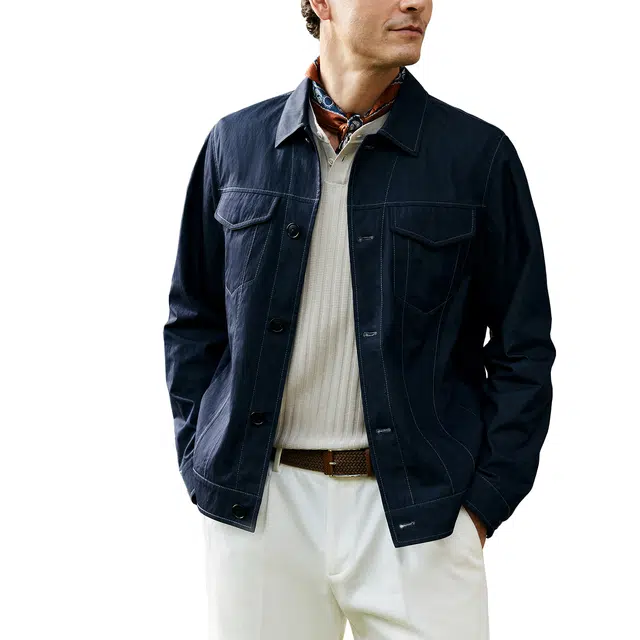 丹宁哲学 牛仔风格原色韩国翻领外套夹克 男款