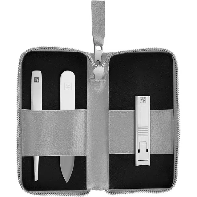 双立人 指甲刀套装高端苹果皮收纳包 超薄指甲钳指甲锉小镊子 轻奢套装三件套