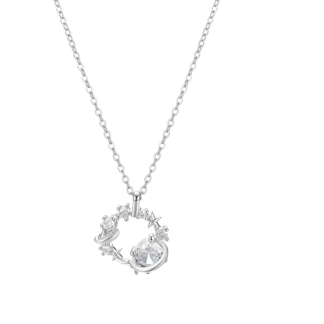 珂里 简约百搭星球小众设计轻奢高级感甜美气质锁骨链吸睛大气 合金 项链 女款