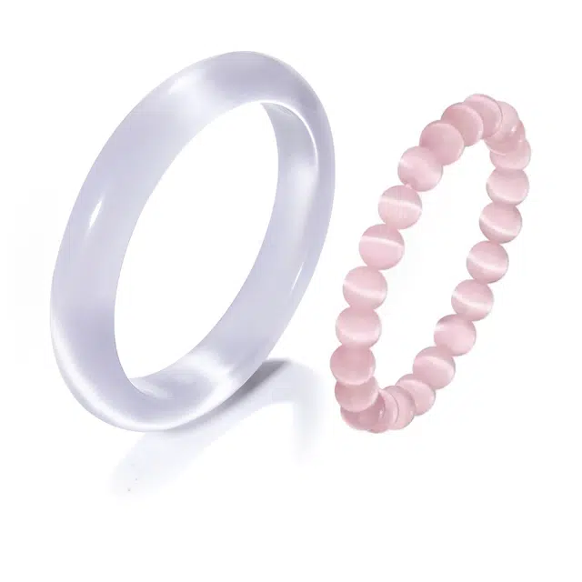 琉堇 冰透温润繁花似锦 旗袍汉服专属礼盒装 好运碎冰冰 新中式国潮贵妃镯#好运 玻璃猫眼 手镯 男女同款情侣款