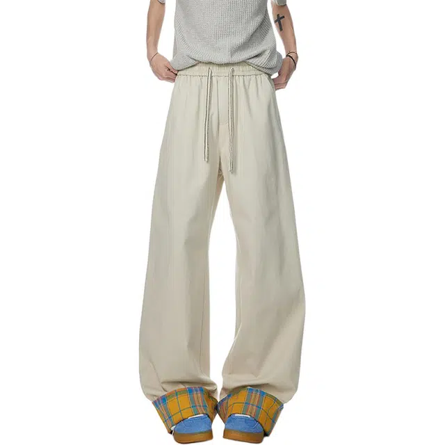 童先森 拼接阔腿夏季中腰长裤休闲裤 男款