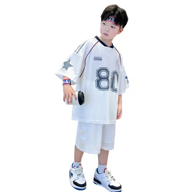 浪莎休闲运动套装 极简个性有型 白色 儿童款