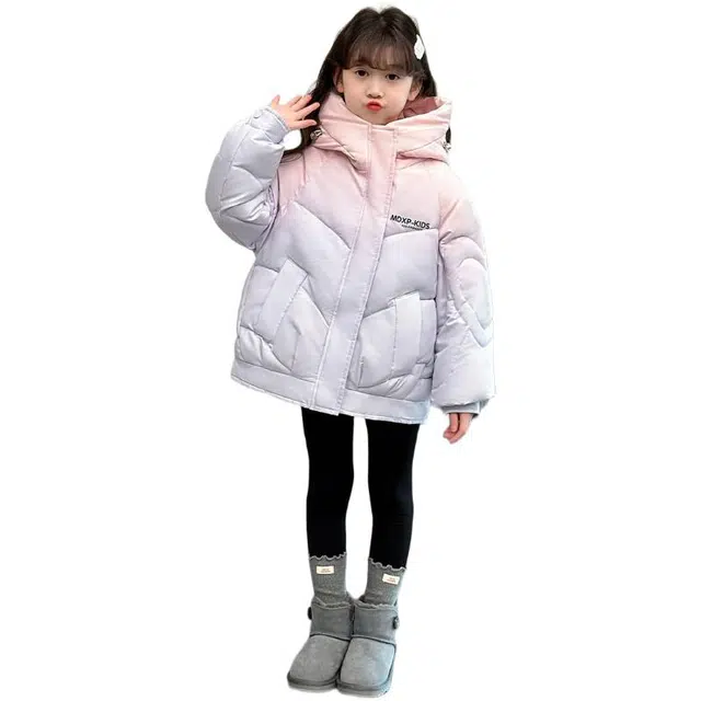 雅鹿棉衣 连帽时尚洋气长袖 紫色 青少年