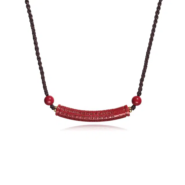 谧月珠宝 心经 新中式 简约 轻奢 高级感 小众设计 显白 气质 调节款 再造辰砂朱砂 项链 男女同款情侣款