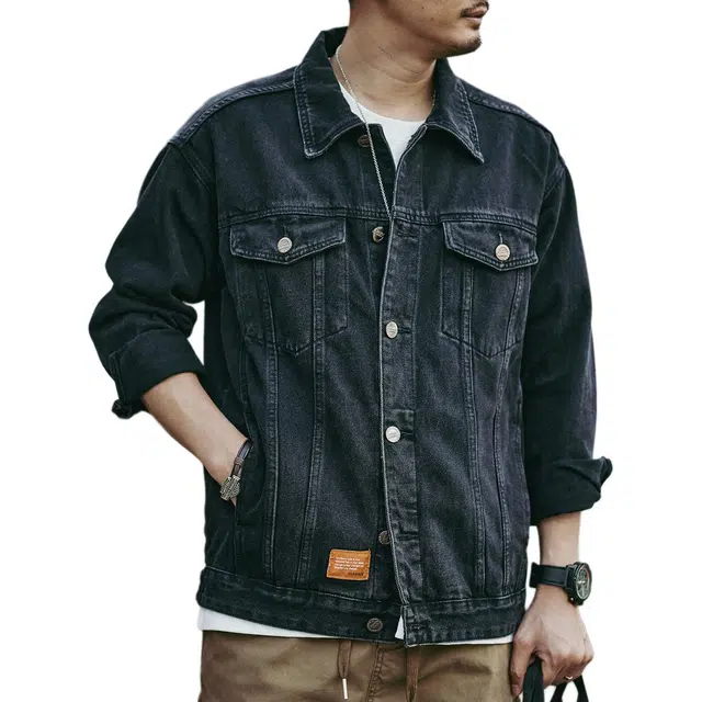 格蓝鹿 潮牌水洗休闲无性别上衣经典高级感碳工高街长袖夹克外套 男女同款