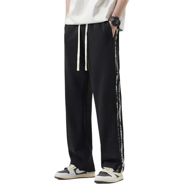 物质公式 美式高街复古宽松百搭休闲裤 男女同款 黑色