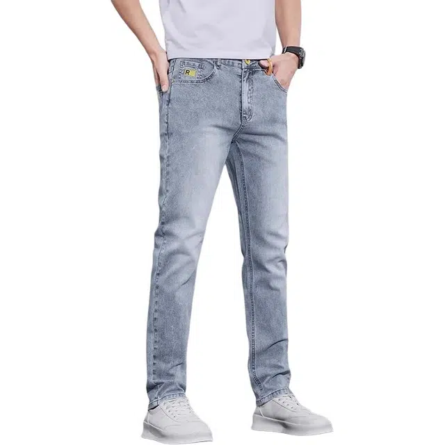 吉肯蒂 复古水洗夏季修身中腰长裤牛仔裤 男款