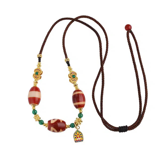 布达拉宫 红肉天珠铜配饰 玛瑙 项链 男女同款情侣款