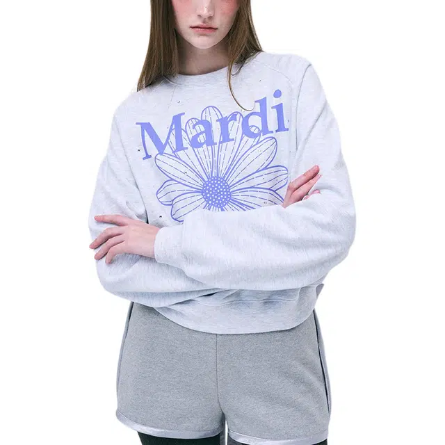 MARDI MERCREDI FW24 RAGLAN FLOWERMARDI STONE EMBELLISHED_HEATHER PURPLE