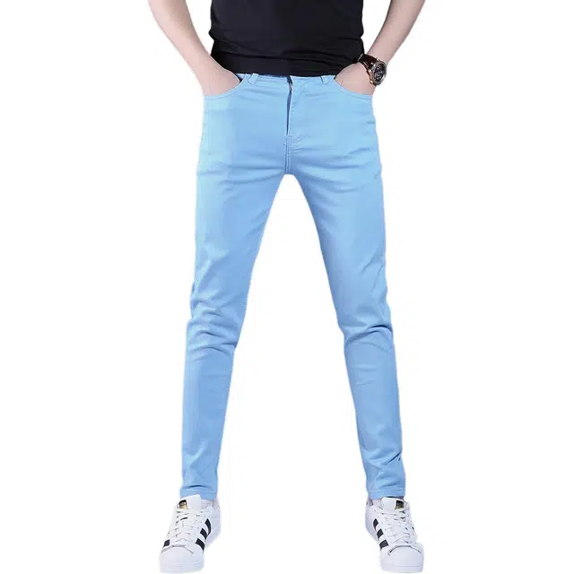 吉肯蒂 高端潮流舒适弹力直筒修身百搭长裤牛仔裤 男款