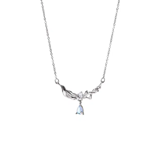 聆听花开 麦穗水滴锁骨链 小众设计高级感轻奢精致 甜妹仙女小清新气质时尚新款潮流仙气创意设计日常通勤百搭 钛钢 项链 女款