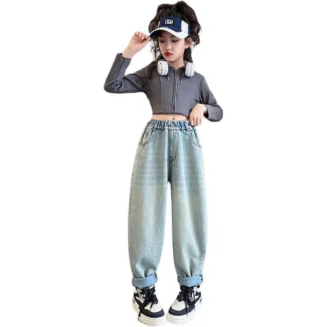 泰迪珍藏长裤 舒适潮流亲肤个性 蓝色 中小童