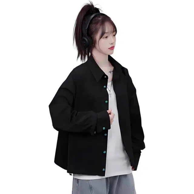 徐百货 防晒高级翻领纯色舒适休闲薄款长袖衬衫 男女同款