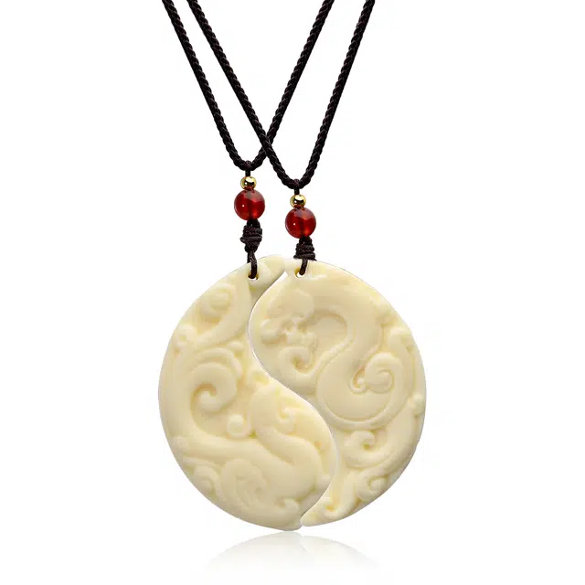 彗时 龙凤呈祥 龙年限定 复古中式小众设计雕刻拼接手工编绳夕七送礼盒物男友 象牙果 菩提类项链 男女同款情侣款