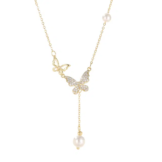 韵系 蝴蝶结吊坠 精致轻奢优雅小众设计高级感 项链 女款