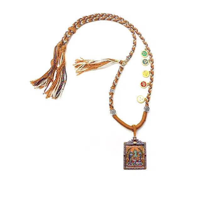 【财运福运走上坡】 玉临门 前途似锦  水逆退散蒸蒸日上  单科好运-精准桃花唐卡复古民族风手工绳#好运 合金 项链 男女同款情侣款