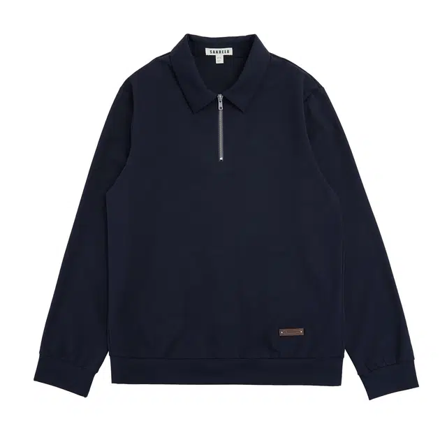 丹宁哲学 春季高档紧密弹力面料 百搭男士半开襟卫衣 男款