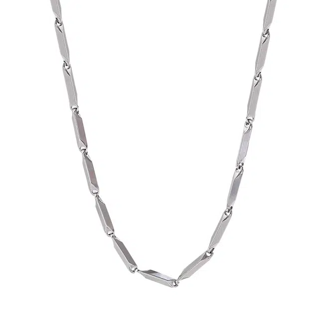 好银坊 <极简菱形> 钛钢简约素链 百搭纯色风格 可叠戴 钛钢 项链 男女同款情侣款