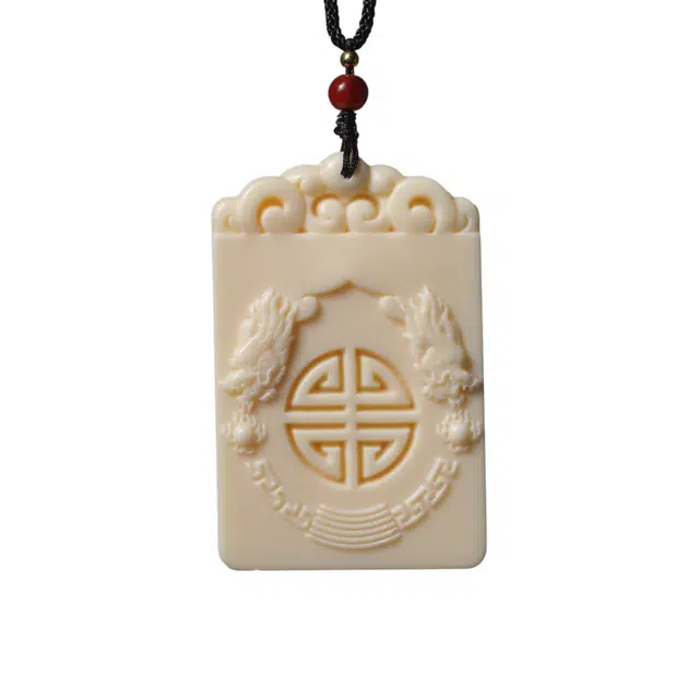 絮物 国潮新中式招财纳福诸事顺遂盘玩文玩轻奢高级感车载挂件考试上岸转运百搭#学生党必备好运再造 象牙果 项链 男女同款情侣款