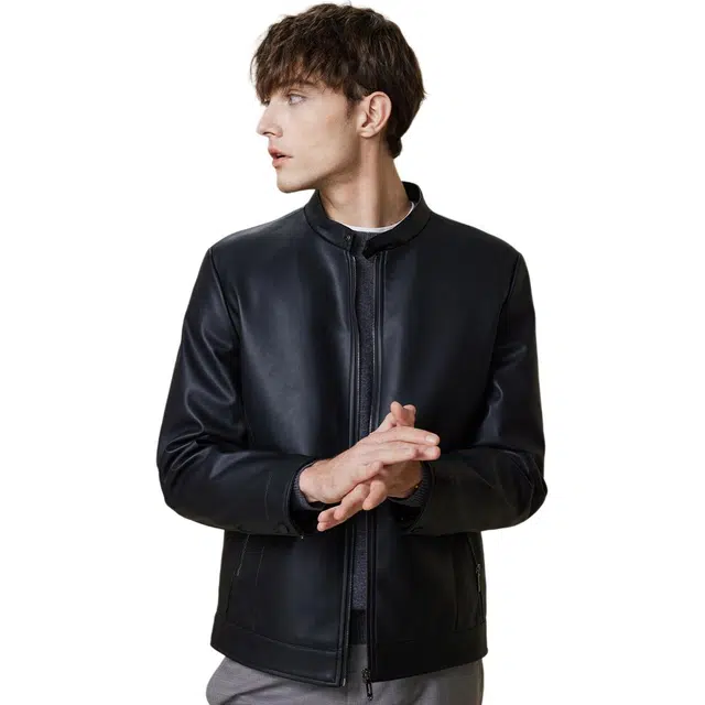 红豆 经典机车服百搭易打理立领拉链夹克外套 男款