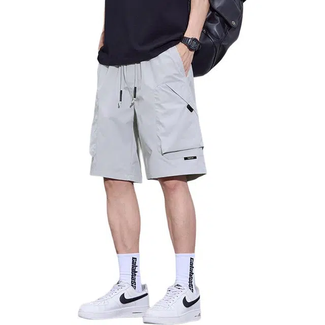 协协乐 美式高街宽松潮牌运动休闲五分工装短裤 男款