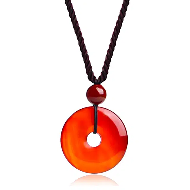 彗时 诸事顺遂平安扣 国风转运招财小众汉服 玛瑙 玉石项链 男女同款情侣款