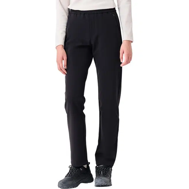 探路者 城市户外系列 舒适简约加绒直筒百搭休闲裤 女款 黑色