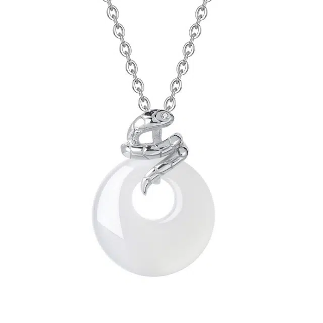 陌阡雪 祥蛇纳吉 新中式国潮经典生肖本命年蛇年转运 精致可爱灵动唯美萌趣大气设计 #好运 玉髓 玉石项链 男女同款情侣款