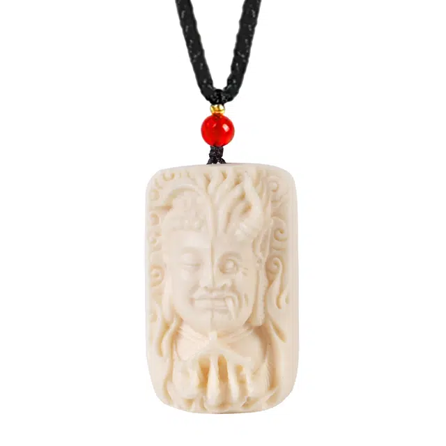 仙友 国风精工雕刻小众设计佛牌 平安顺遂 招财纳福转运 象牙果 项链 男女同款情侣款