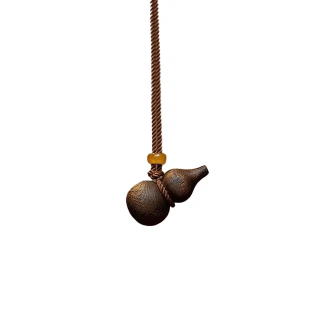 聆听花开 新中式醉逍遥葫芦编织绳古风吉祥寓意可爱小众不撞款个性穿搭 檀木 项链 男女同款情侣款